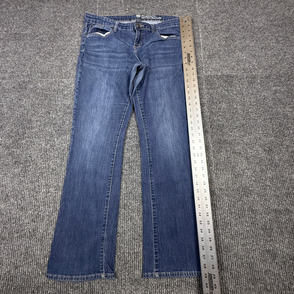 Gap Sexy Bootcut Fit Jeans Tinted Dark Wash Blue Denim 14/32R S/346418-00 - Picture 9 of 14